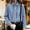 A1 Blue, variant on Women Oversized Cropped Gingham Jacket,Zip Up Stand Collar with Batwing Sleeves,Lightweight Bomber Plaid Coat with pockets,Funnel Neck Drawstring Hem,Windbreaker,Casual Coat Spring Fall Khaki