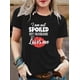 thumbnail image 1 of Women's Short Sleeve Round Neck T-Shirt, Comfortable Casual Tee With "i am Not Spoiled, My Husband Just Loves Me" Print, Fashionable Summer Spring Leisure Vacation Sportswear, Ladies Relaxed Fit Top, 1 of 6