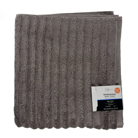 Mainstays Ms Textured Bath Towel Grey Flannel - Walmart.com