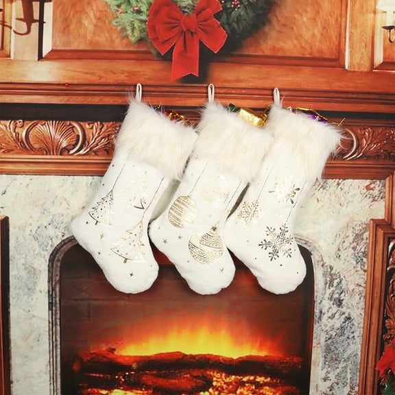 Gcvizuso Christmas Stockings, Clearance Christmas Decor, Merry Christmas Santa Christmas Stockings Large Hanging Stockings Christmas Ornaments For Family Personalized Gifts Xmas Tree Decorations
