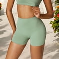 thumbnail image 5 of Women's High Waist Athletic Shorts Compression Fit with Seamless Design- Medium, Green, 5 of 6