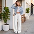 thumbnail image 6 of UDAUDU Wide Leg Sweatpants Women Low Rise Baggy Sweatpants Y2K Drawstring Cotton Lounge Pants Womens 2026 Fall Fashion Pants White XL, 6 of 6