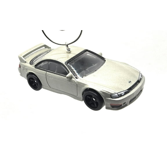 Nissan 240SX (S14) Silver Gray Christmas Ornament