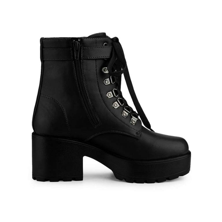 Chunky combat outlet boot heels