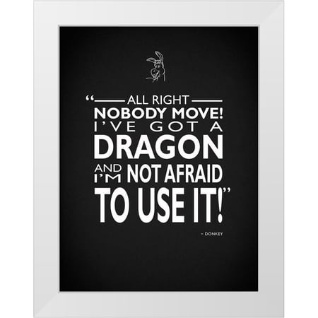 Rogan Mark 25×32 White Modern Wood Framed Museum Art Print Titled – Shrek Ive Got A Dragon