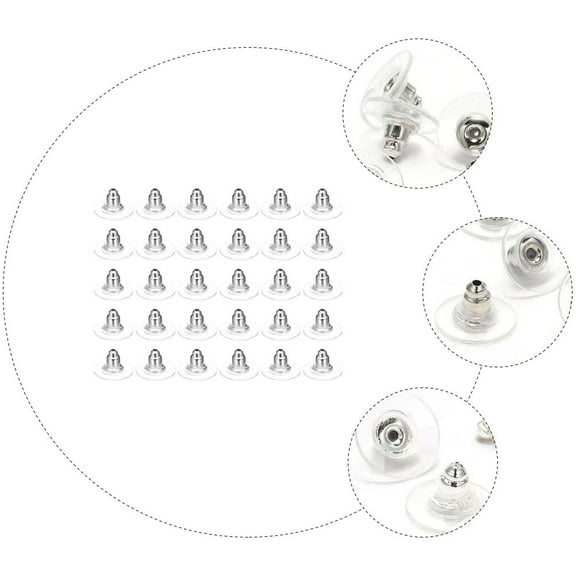 Worgeous 100PCS Earring Backs Discs for Preventing Loss with Plastic White