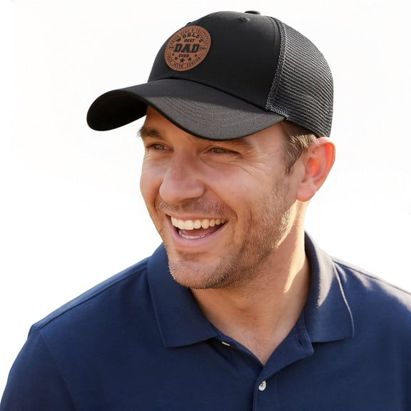 World’s Best Dad Ever Trucker Hat, Father’s Day Gift Baseball Cap for Dad, Adjustable Black Snapback