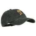 thumbnail image 5 of Mermaid Shape Embroidered Washed Cotton Cap - Black OSFM, 5 of 5