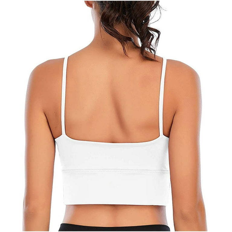 HAPIMO Rollbacks Sports Bras for Women Stretch Elastic Ruched Tie Bow  Sleeveless Running Padded Bralette Athletic Vest Cozy Workout Activewear Bra  Blue S 