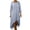 #078-Light Blue, variant on Women's Spring Summer Casual Dress 3/4 Sleeve Round Neck Solid Color Loose Fit Hi-Lo Hem Ankle Length Shift Dress Soft Stretchy Gift