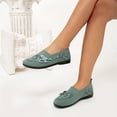 thumbnail image 5 of NexTorq Arch Support Shoes for Women, Wide Flats for Women, Womens Breathable Knit Slip-on Walking Shoes Embroidered Slip on Sneakers Lightweight Comfortable Orthopedics Walking Shoe, Green, 41, 5 of 7