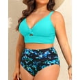 thumbnail image 3 of Traje de baño Daci, talla grande, 2 piezas, bikini de cintura alta 2025 Aqua, 3 of 5