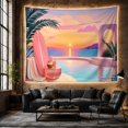 thumbnail image 6 of Ocean Waves Tropical with Sunset Overlooking Infinity Pool, Mystical Fantasy for Space Lovers, Galaxy Room Decor, Mother'S Day Gift, Tapestry Wall Hanging for Bedroom and Dorm, 6 of 7