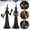A, variant on Gothic Decorative Halloween Witch Candle Holder, Taper Candlestick, Spooky Halloween Tabletop Decoration for Living Room, Fireplace, Party & Indoor Display, B