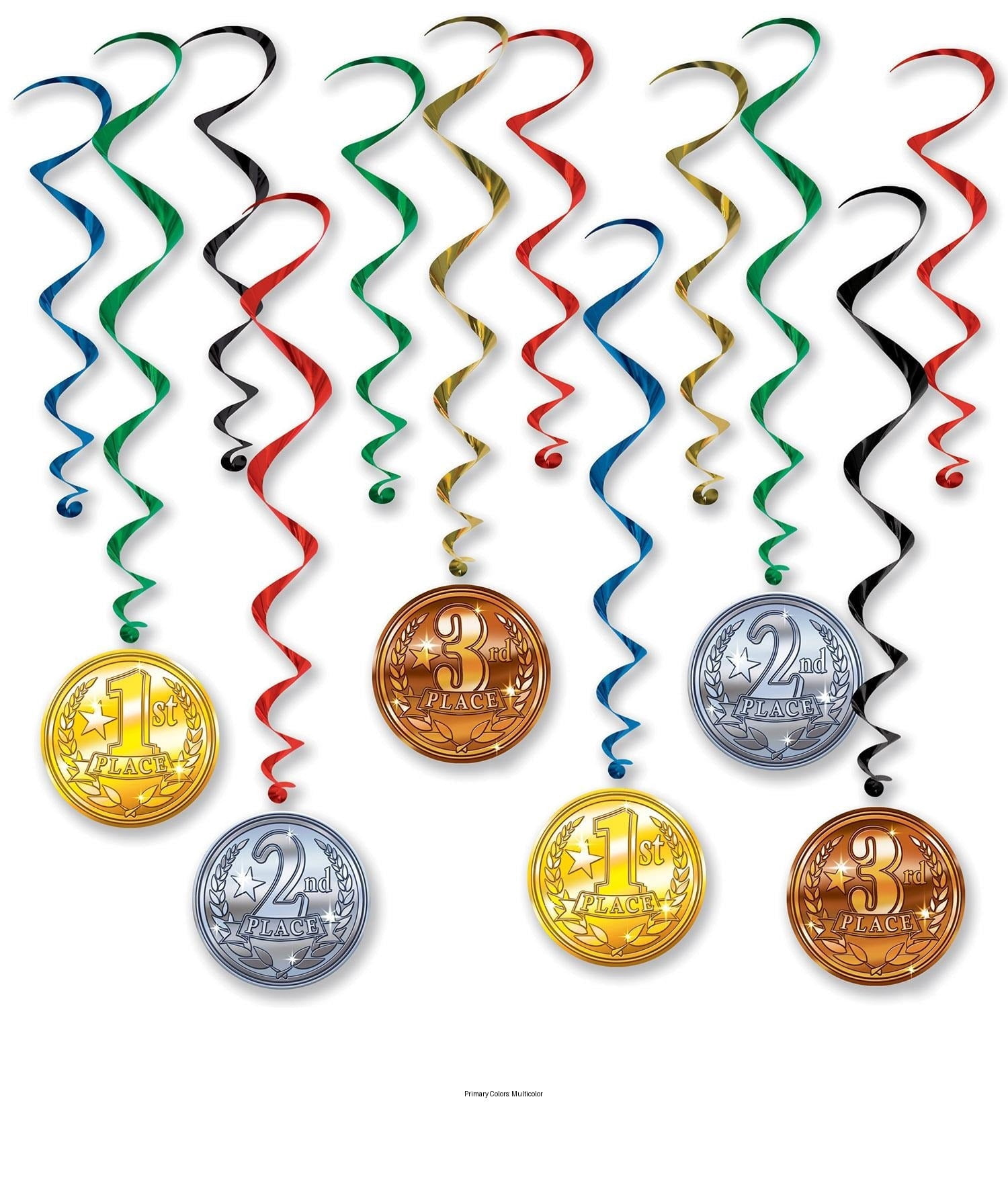 72 Pack Bulk Award Medal Party Whirls
