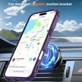 thumbnail image 2 of KOMI for iPhone 16 Case 6.1", with Magnetic Ring Stand [Compatible with MagSafe] [Military Grade Protection] Slim Shockproof Translucent Protective Phone Case Purple, 2 of 5