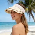 thumbnail image 2 of Women’s Straw Sun Visor Woven Stripe With Headband Wide Brim Sun Protection Travel Hat, 2 of 5