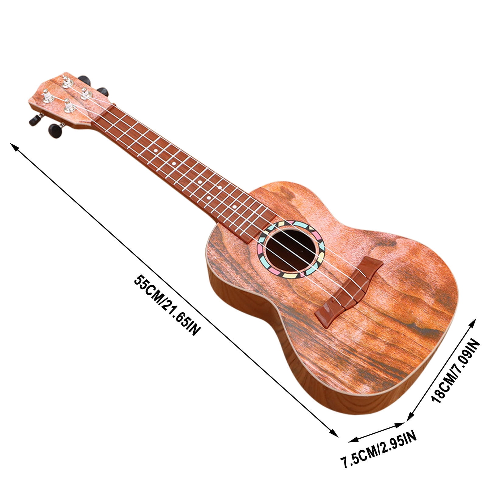 21 Inch Wooden Soprano Ukulele for Kids & Beginners - Full Size Starter Kit with Video Lessons, Nylon Strings (Includes Tuner & Bag) B