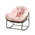 thumbnail image 5 of Tcbosik Rocking Chair for Indoor & Outdoor, Comfy Papasan Chair with Padded Cushion, Rattan Rocker for Front Porch, Garden, Patio, Pink, 5 of 7