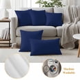 thumbnail image 5 of Navy Blue Pure Color Outdoor Pillow Covers 16x16 Set of 2,Waterproof Patio Throw Pillowcase Protectors,Aesthetics Contemporary Luxury Decorative Pillow Shams Cushion Covers for Seat Bed Couch Sofa, 5 of 8