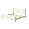 thumbnail image 3 of Christopher Knight Home Modern Boucle Upholstered King Bed Frame with Headboard, Solid Wood Legs, White, 3 of 6
