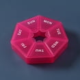 thumbnail image 2 of COM1950s Weekly Pill Organizer, Travel Pill Planner, Portable Box, Color Transparent Storage Box, 7-Day Round Box Case Storage Dispenser Organizer,Medicine Pill Organizer, 2 of 7