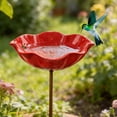 thumbnail image 2 of Colorful Butterfly Bee Bath Bowl for Outdoor Yard, 2026 New Handmade Metal Flower Garden Stake with Bee Watering Station 2PCS, 2 of 6
