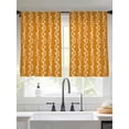 thumbnail image 2 of Orange Spring Leaves Sheer Curtains 45 Inch Length 2 Panels Set, Pastoral Botanical Striped Flowers Voile Window Treatment Rod Pocket Small Kitchen Curtains Drapes for Bedroom 52"x45"x2, 2 of 7