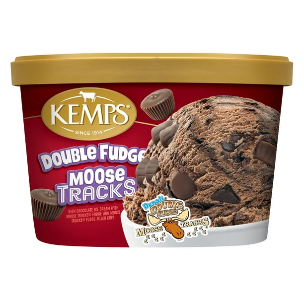 Kemps Double Fudge Moose Tracks Ice Cream 1.5 qt.