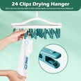 thumbnail image 3 of Premium Foldable Clothes Drying Hanger with 24 Clips, Anti-Rusty Plastic Drying Rack for Socks, Lingeries, Delicates and Baby Clothes, 3 of 7