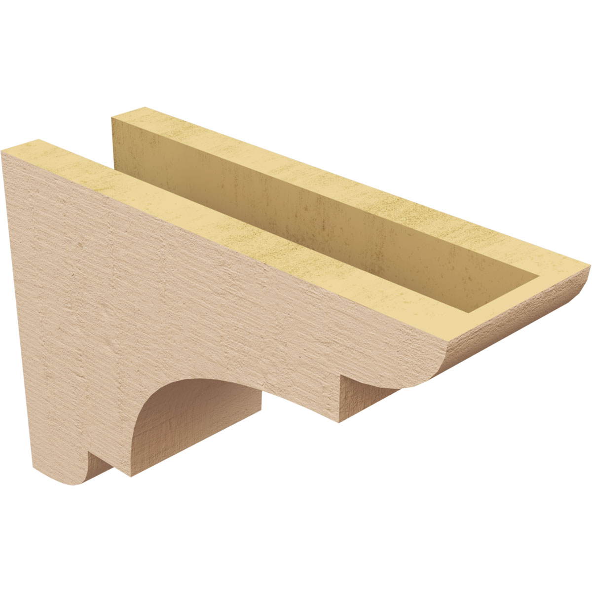 4"W x 12"D x 8"H Classic New Brighton Rough Cedar Woodgrain TimberThane Corbel, Primed Tan