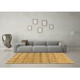 thumbnail image 3 of Ahgly Company Indoor Round Checkered Brown Modern Area Rugs, 7' Round, 3 of 4