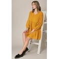 thumbnail image 5 of MBJ WDR2354 Women Short Sleeve Tunic Dress V Neck Casual Loose Flowy Swing Shift Dresses XL MUSTARD, 5 of 6