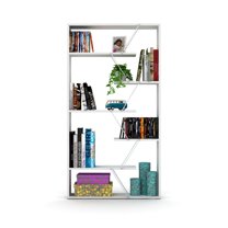 Furnish Home Store Wood Frame Etagere Open Back 6 Shelves Bookcase Industrial Bookshelf for Office and Living Rooms