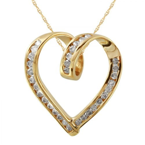Ladies 0.48 Carat Diamond 10k Yellow Gold Necklace by Generic