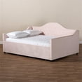 thumbnail image 6 of Baxton Studio Perry Light Pink Velvet Button Tufted Queen Size Daybed, 6 of 7