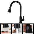 thumbnail image 2 of Grifo de cocina de baja presión Frap Grifo de cocina de acero inoxidable, negro Grifo de cocina Accesorios de enjuague Grifo mezclador Grifo monomando giratorio de 360 ° Mezclador de fregadero Vhermosa Llaves Grifos y Regaderas, 2 of 7