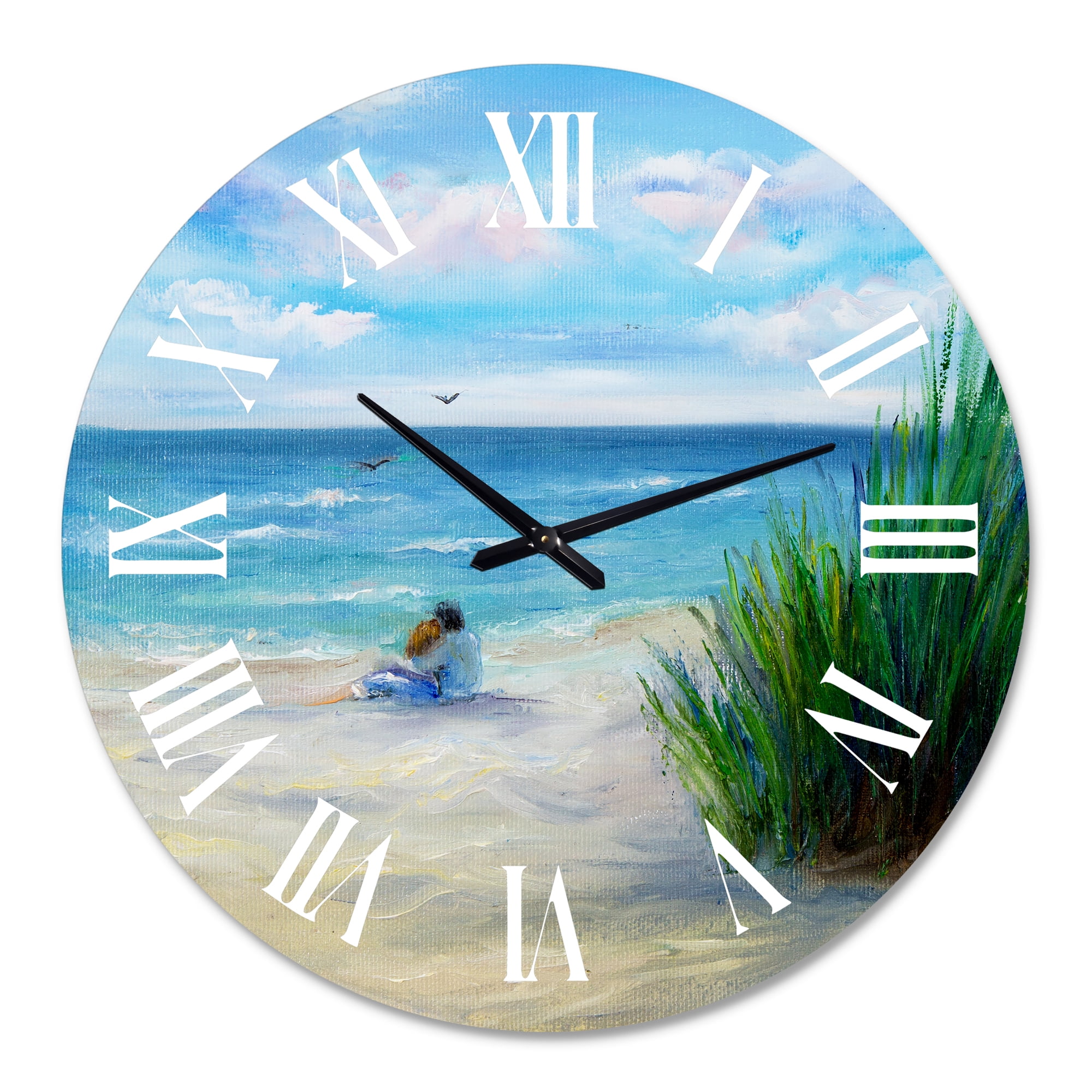 Designart 1 in Quartz Coastal Wall Clock