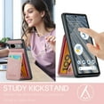 thumbnail image 6 of Designed for Google Pixel 8a Credit Card Slots Flip Wallet Back Case, Vintage Ultra Slim Premium PU Leather Magnetic Snap Kickstand Drop Protective Phone Cover with RFID Blocking, Pink, 6 of 9