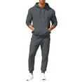 thumbnail image 2 of Men's Fall/Winter Hooded Sports Set, for Casual Training and Cold Weather Activities,Dark Gray,2XL, 2 of 9