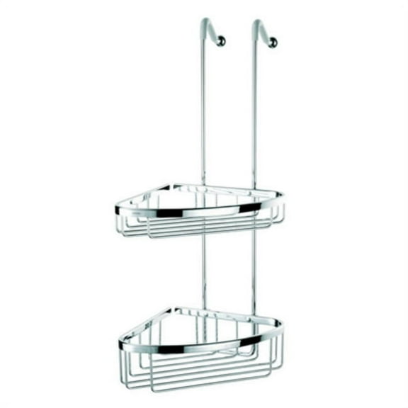 Nameeks 255 Geesa Double Suspensible Height-Adjustable Corner Shower Basket - Chrome