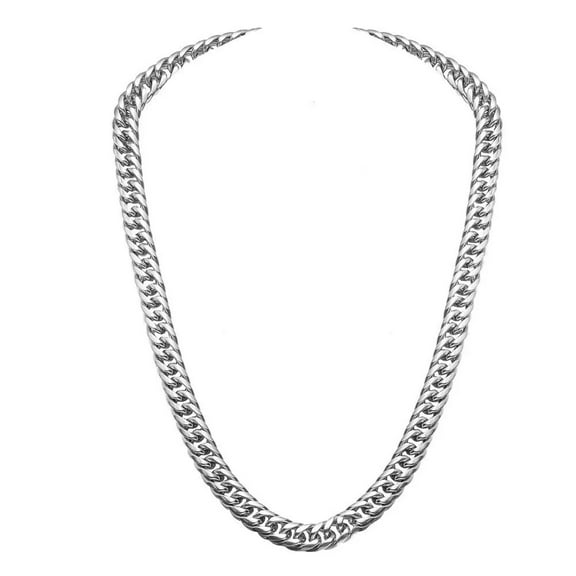 QQTDFG 9mm 24" High Polished Women Men Chain 316L Stainless Steel Curb Link Necklace-default