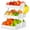 3-Tier White, variant on Bamboo Fruit Basket for Kitchen - 2 Tier Fruit Bowl, Large Holder With Banana Hangers, Idea For Vegetable Storage, Bread Display, Snack Organizer (White)