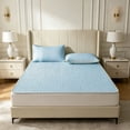 thumbnail image 1 of Ice Silk Mat Set Breathable Mattress Topper Soft Nylon for Cooling Comfort Dorm Bedroom, 1 of 8
