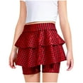 thumbnail image 2 of Red Sequin Ruffle Skirt for Girls, Sparkle Tutu with Built-in Shorts | Party & Dance Performance Skirt,Size 7-8 T, 2 of 5