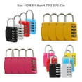 thumbnail image 3 of 4 Pieces Digital Combination Lock Resettable Outdoor Key Padlock with Shackle Luggage Case Safety Protection Gym Door Gate Rose Red, 3 of 9