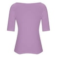 thumbnail image 4 of Breezora Women's Slim Fit Short Sleeve T-Shirt Breathable Summer Top Square Neck Casual Tee for Everyday Wear XXXL Size Purple, 4 of 6