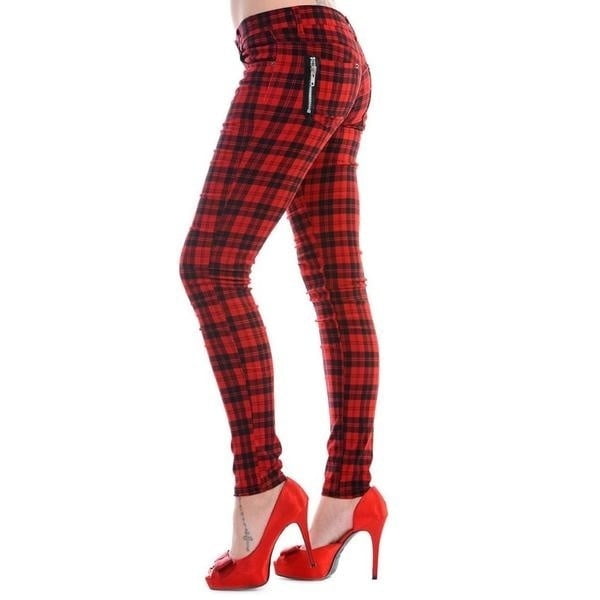 womens plaid skinny pants