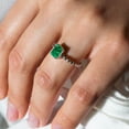 thumbnail image 4 of Polished Rhodium Plated Sterling Silver 925 Simulated May Ring Band Green CZ Female Size 9, 4 of 4