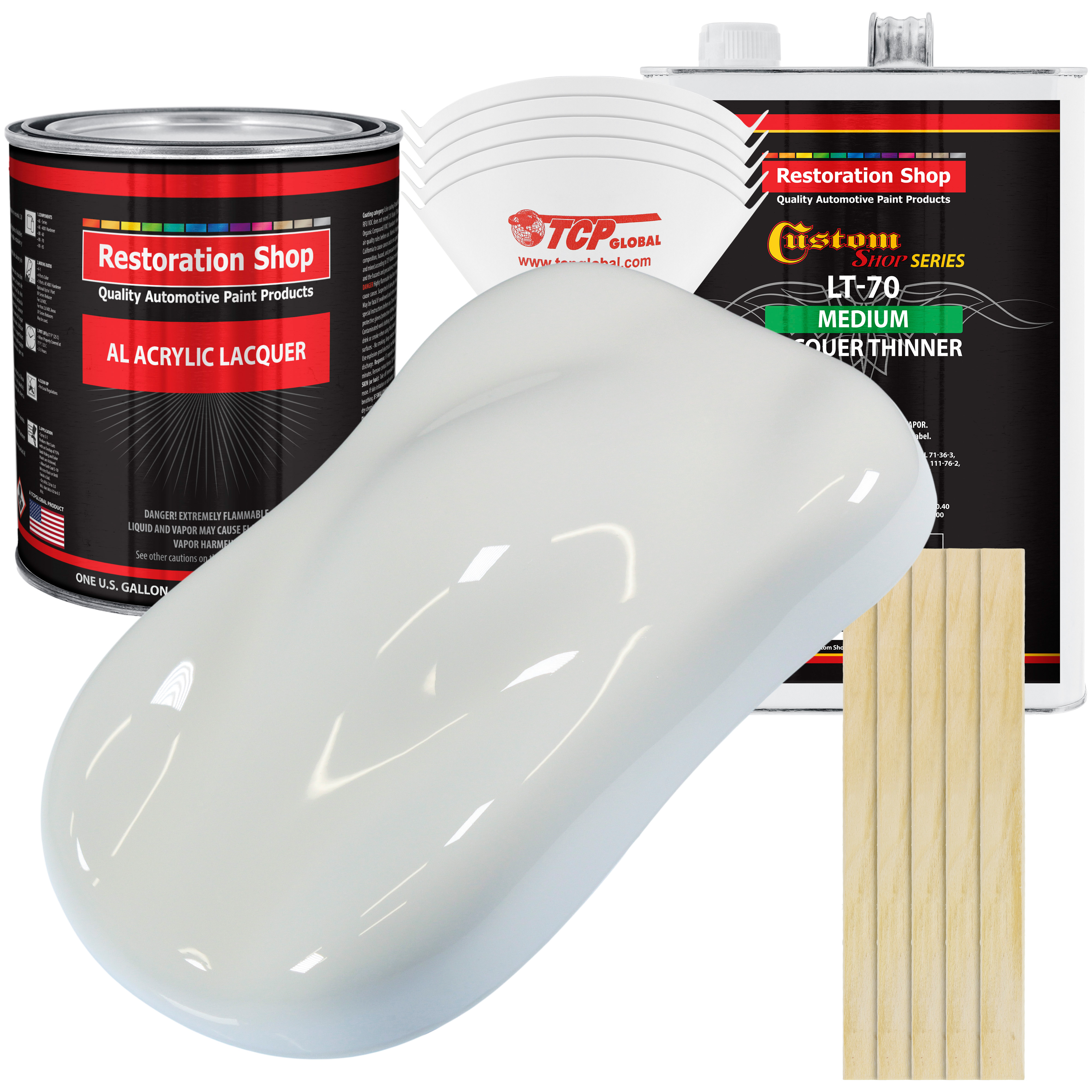 Restoration Shop Cameo White Acrylic Lacquer Auto Paint Complete